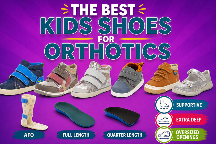 Best kids’ shoes for orthotics with AFO, full-length, and quarter-length orthotics.