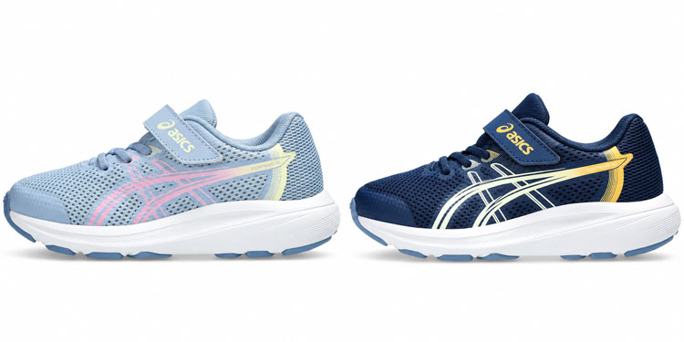 ASICS Velcro shoes for kids with narrow feet.