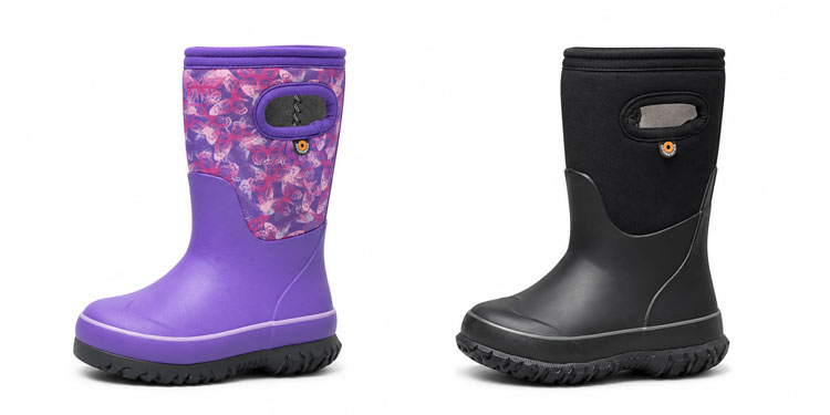BOGS Neo-Classic lightweight waterproof insulated boots for kids with pull-on handles.