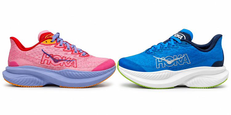HOKA running shoes for kids with thick cushioned outsoles.