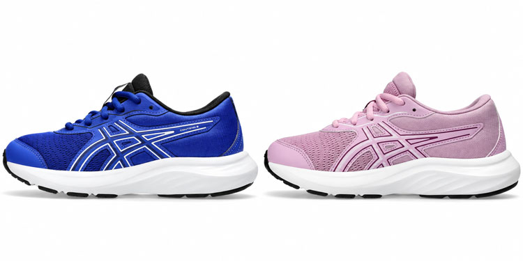 Supportive ASICS running shoes for kids with narrow feet.