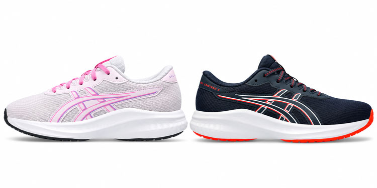 Supportive ASICS running shoes for kids that can fit narrow feet.